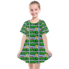 Game Over Karate And Gaming - Pixel Martial Arts Kids  Smock Dress by DinzDas