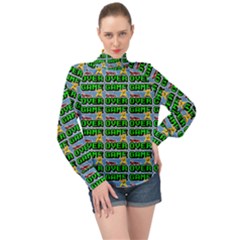 Game Over Karate And Gaming - Pixel Martial Arts High Neck Long Sleeve Chiffon Top by DinzDas