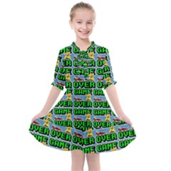 Game Over Karate And Gaming - Pixel Martial Arts Kids  All Frills Chiffon Dress by DinzDas