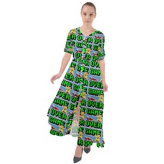 Game Over Karate And Gaming - Pixel Martial Arts Waist Tie Boho Maxi Dress by DinzDas