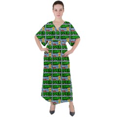 Game Over Karate And Gaming - Pixel Martial Arts V-neck Boho Style Maxi Dress by DinzDas