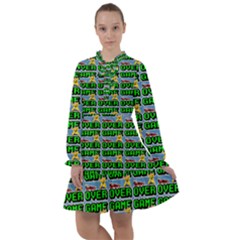 Game Over Karate And Gaming - Pixel Martial Arts All Frills Chiffon Dress by DinzDas