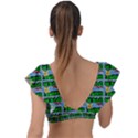 Game Over Karate And Gaming - Pixel Martial Arts Plunge Frill Sleeve Bikini Top View2