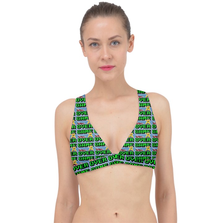 Game Over Karate And Gaming - Pixel Martial Arts Classic Banded Bikini Top