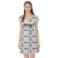 White And Nerdy - Computer Nerds And Geeks Short Sleeve Skater Dress by DinzDas