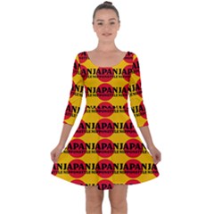 Japan Nippon Style - Japan Sun Quarter Sleeve Skater Dress by DinzDas