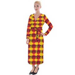 Japan Nippon Style - Japan Sun Velvet Maxi Wrap Dress by DinzDas