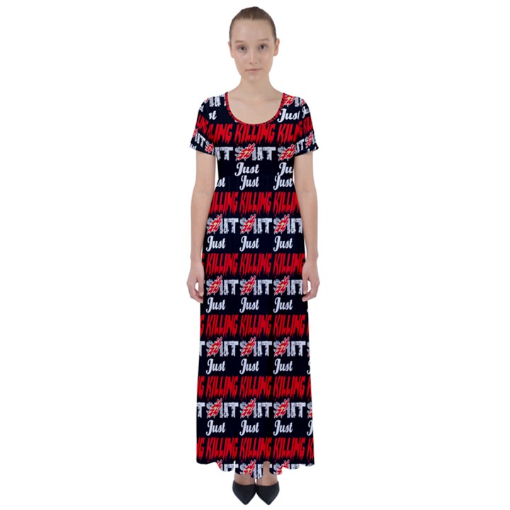 Just Killing It - Silly Toilet Stool Rocket Man High Waist Short Sleeve Maxi Dress