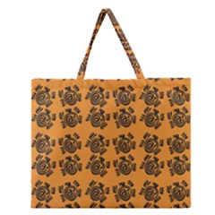 Inka Cultur Animal - Animals And Occult Religion Zipper Large Tote Bag by DinzDas