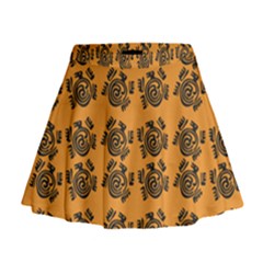 Inka Cultur Animal - Animals And Occult Religion Mini Flare Skirt by DinzDas