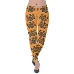 Inka Cultur Animal - Animals And Occult Religion Velvet Leggings by DinzDas