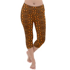 Inka Cultur Animal - Animals And Occult Religion Lightweight Velour Capri Yoga Leggings by DinzDas