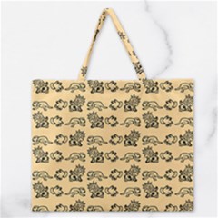 Inka Cultur Animal - Animals And Occult Religion Zipper Large Tote Bag by DinzDas