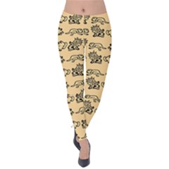 Inka Cultur Animal - Animals And Occult Religion Velvet Leggings by DinzDas