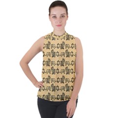 Inka Cultur Animal - Animals And Occult Religion Mock Neck Chiffon Sleeveless Top by DinzDas