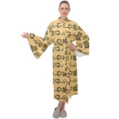 Inka Cultur Animal - Animals And Occult Religion Maxi Velour Kimono by DinzDas