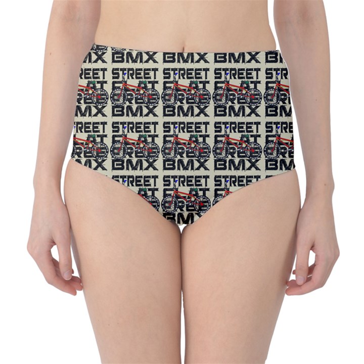 Bmx And Street Style - Urban Cycling Culture Classic High-Waist Bikini Bottoms