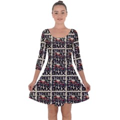 Bmx And Street Style - Urban Cycling Culture Quarter Sleeve Skater Dress by DinzDas