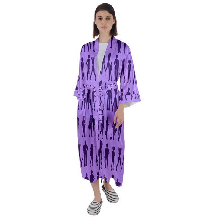 Normal People And Business People - Citizens Maxi Satin Kimono