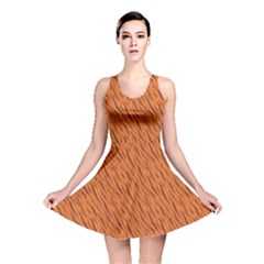 Animal Skin - Lion And Orange Skinnes Animals - Savannah And Africa Reversible Skater Dress by DinzDas