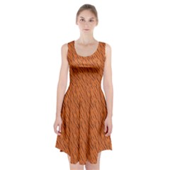 Animal Skin - Lion And Orange Skinnes Animals - Savannah And Africa Racerback Midi Dress by DinzDas