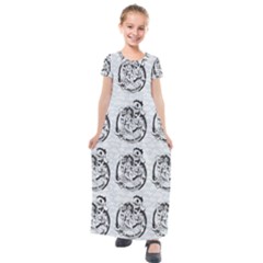 Monster Party - Hot Sexy Monster Demon With Ugly Little Monsters Kids  Short Sleeve Maxi Dress by DinzDas