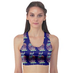 Jaw Dropping Horror Hippie Skull Sports Bra by DinzDas