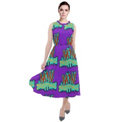 Jaw Dropping Comic Big Bang Poof Round Neck Boho Dress by DinzDas