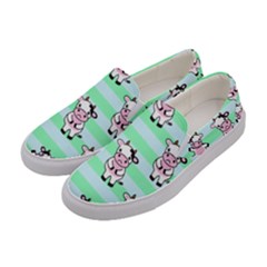 Cow Pattern Women s Canvas Slip Ons by designsbymallika