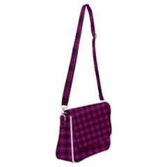 Dark Purple, Violet Tartan, Buffalo Plaid Like Pattern Shoulder Bag With Back Zipper by Casemiro