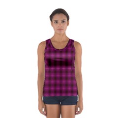 Dark Purple, Violet Tartan, Buffalo Plaid Like Pattern Sport Tank Top  by Casemiro