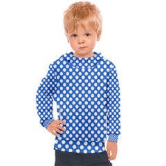 Pastel Blue, White Polka Dots Pattern, Retro, Classic Dotted Theme Kids  Hooded Pullover by Casemiro