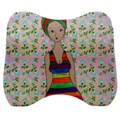 Tan Swimmer Flowerwall Velour Head Support Cushion by snowwhitegirl