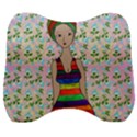 Tan Swimmer Flowerwall Velour Head Support Cushion View1