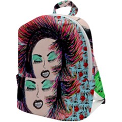 Headphones Girl W Cherries Zip Up Backpack by snowwhitegirl