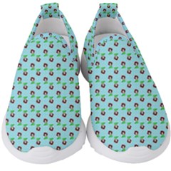 Headphones Girl Aqua Kids  Slip On Sneakers by snowwhitegirl