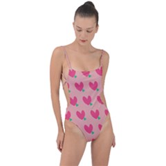 Hearts Tie Strap One Piece Swimsuit by tousmignonne25