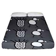 Grey Base, B&w Chpa Pattern Design Fitted Sheet (king Size) by CHPALTD