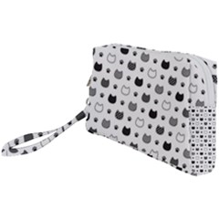 Kitten Head Paw Footprint Seamless Pattern 1 Wristlet Pouch Bag (small) by TastefulDesigns