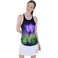 Floral Nature Racer Back Mesh Tank Top by Sparkle