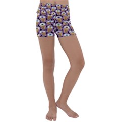 Eyes Cups Kids  Lightweight Velour Yoga Shorts by Sparkle