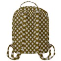 Gold polka dots patterm, retro style dotted pattern, classic white circles Flap Pocket Backpack (Large) View3