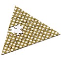 Gold polka dots patterm, retro style dotted pattern, classic white circles Wooden Puzzle Triangle View3