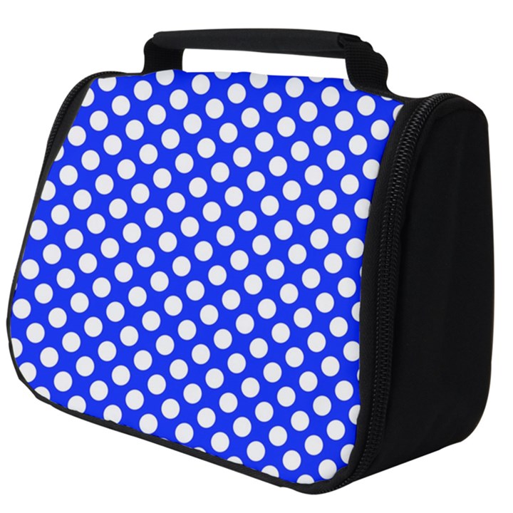 Dark blue and white polka dots pattern, retro pin-up style theme, classic dotted theme Full Print Travel Pouch (Big)