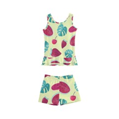 Watermelons, Fruits And Ice Cream, Pastel Colors, At Yellow Kids  Boyleg Swimsuit by Casemiro