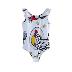 Roseanne Chicken Kids  Frill Swimsuit by EvgeniaEsenina