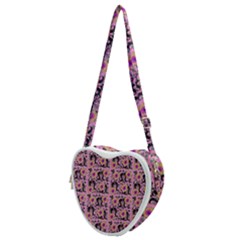 60s Girl Floral Pink Heart Shoulder Bag by snowwhitegirl