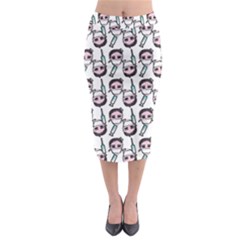 Doctor Pattern White Midi Pencil Skirt by snowwhitegirl