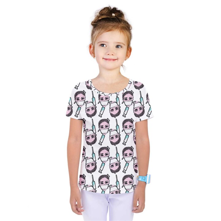 Doctor Pattern White Kids  One Piece Tee