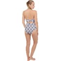 Doctor Pattern White Scallop Top Cut Out Swimsuit View2